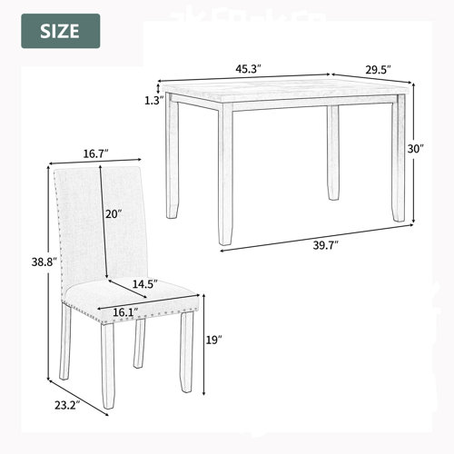 SKEFOLI 5 Piece Dining Set Wayfair
